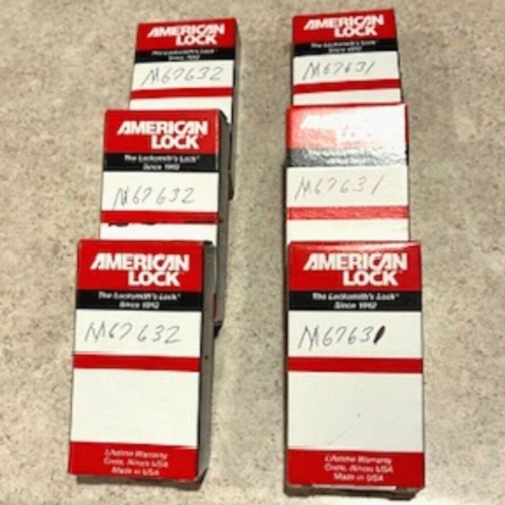 American Lock 6 Pack Padlocks With 1 1/2" Solid Aluminum Body 1 1/2" Shackle